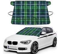 Blue Scottish Tartan Printed Car Windshield Cover, Waterproof Winter Snow Shield, Anti Frost Guard for Auto Glass
