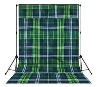 Blue Scottish Tartan Printed Photography Backdrop, Wrinkle Resistant Polyester Cloth, Portrait Studio Video Drapes