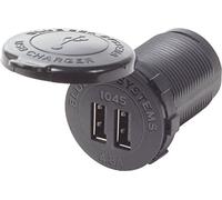 Blue Sea 1045 12/24V Dual Usb Charger 1 1/8" Hole Mount (Part #1045 By Blue Sea Systems)