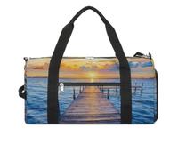 Blue Sea Beach at Sunrise Gym Bag Duffle Bag Travel Bag