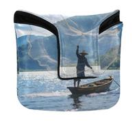 Blue Sea Fishman Boat Golf Putter Mallet Head Cover Magnetic Snap Golf Putter Headcover for Mallets and Square PU Leather