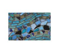 Blue Sea Glass Mosaic Light Placemats Set of 4, Heat Resistant Non-Slip Washable Linen Table Mats for Kitchen Dining Party