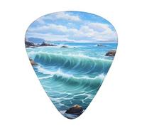 Blue Sea Landscape Print Guitar Pick Comfortable Feel, Clear Sound, Multiple Thicknesses For Varied Tones