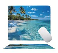 Blue Sea Mouse Mat 20 x 15 cm Ultra Thin, with Stitched Edges Office Mouse Pad, Non-Slip Rubber Base, Waterproof & Washable, Home Desk Accessories, Aesthetic with Design Mousepad 200x150mm s0z-79