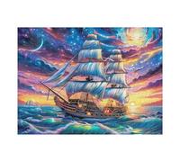 Blue Sea Sailing 500 Piece Jigsaw Puzzle for Adults Teens Deep Vessel Surge Gaming Break Activity Mental Reset Colourful Design Great Gift for Gamers 500 PCS