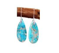 Blue Sea Sediment Chakra Earrings, Natural Gemstone Dangle Earrings, Healing Drop Earrings, Inner Peace Meditation Grounding Earrings Gift, Size Around 1 inch