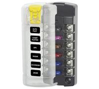 Blue Sea Systems 5035 ST Blade Fuse Block 6 Circuit Independent with Cover
