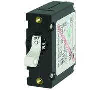 Blue Sea Systems 7210 A-Series White Toggle Circuit Breaker, Single Pole, 15A