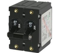 Blue Sea Systems 7236 A-Series Black Toggle Double Pole 20A Circuit Breaker