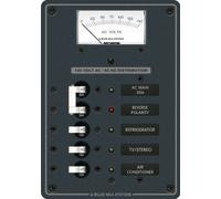 Blue Sea Systems 8043 Traditional Metal Panel - AC Main + 3 Positions, AC Voltmeter,beige