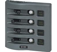 Blue Sea Systems WeatherDeck 12V DC Waterproof Circuit Breaker Panel - Gray, 4 Positions