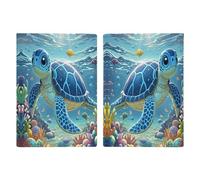 Blue Sea Turtle in Ocean Passport Holder Passport Wallet PU Leather Passports Protective Cover Slim Travel Accessories