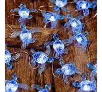 Blue Sea Turtle String Lights -Nautical Wall Décor -Fairy Lights-10ft 30 LEDs -Remote Controll-USB Plug-in -Battery Pack - Summer Ocean Themed -Wedding- Baby Shower- Birthday Party -House Decoration