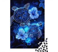 Blue Sea Turtles 1000 Pieces Eco-Friendly Puzzle Adult Hobbyists Portable Mind Decompression Entertainment 52x38cm/1000pcs