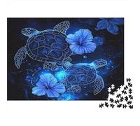 Blue Sea Turtles Jigsaw Puzzles 1000 Pieces Challenge Toy for Adults, Impossible Jigsaw Puzzles 1000 Pieces Educational Games Home Decoration 70x50cm/1000pcs