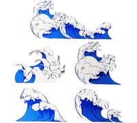 Blue Sea Waves Stickers Waterproof Ocean Wave Car Decals Stickers Window Decal for Car Motorcycle Scooter Truck Bumper