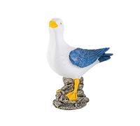 Blue Seagull Statue - Resin Nautical Bird Figurine for Coastal Decor, Beach Themed Ornaments, Mediterranean Home & Office Decoration, Creative Seabird Accent for Hotels