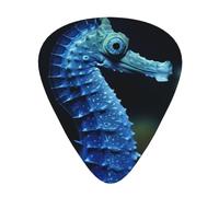 Blue Seahorse 12 Pack Guitar Plectrums With Storage Case, 0.46/0.71/0.96mm, Including Thin, Medium Thick Guitar Plectrums For Electric Guitars Bass Ukulele