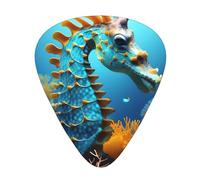 Blue Seahorse Guitar picks in thin, medium, and thick sizes, 12-piece set, suitable for electric guitar and various instruments