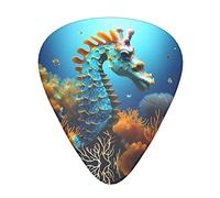 Blue Seahorse Guitar Plectrums Classical Triangle Bass Acoustic And Electric Guitar Plectrums For Guitarists 12 Pieces