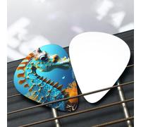 Blue Seahorse Patterned guitar pick set - (thin/medium/thick), widely compatible with all kinds of stringed instruments,