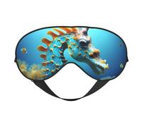 Blue Seahorse Soft Eye Mask. Unisex, Comfortable and Breathable, Suitable for Daily Rest. Helps You Quickly Enter Deep Sleep.
