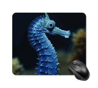 Blue Seahorse Square Mouse Pad Portable Computer Mousepad with Non-Slip Rubber Base 25 * 30cm Ultra-Thin Gaming Mouse Mat for Computer Laptop Office Desk Accessories