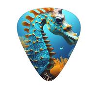 Blue Seahorse Stylish and durable guitar picks, three types of thin, medium and heavy guitar picks (12 pieces), suitable for guitar, bass, electric guitar, ukulele,
