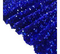 Blue Sequin Fabric by The Yard Royal Blue Velvet Sequin Fabric for Dress 2 Yards Glitter Stretch Sequin Fabric Sequin Velvet Fabric Sewing Material Sparkle Knit Fabric Mermaid Fabric for Clothing