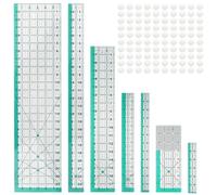 Blue seven-piece set of patchwork ruler + patchwork ruler anti-slip pad 25 pieces/set*2