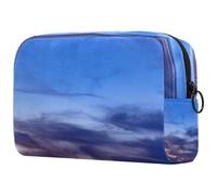 Blue Shades Clouded Sky Cosmetic Bag for Women, Travel Toiletries Bags Large Makeup Handy Pouch Organiser Bag with Zipper