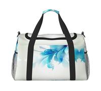 Blue Shades Flowers Print Hand Travel Bag Ideal for Long-Distance Travel and Daily Use