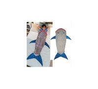 (Blue Shark:140*50CM) Shark or Mermaid Design Blanket for Kids