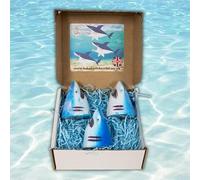 Blue Shark Attack Bath Bomb Gift Boxed Box Set (3 Pieces) Fun Colourful Blue Red Fizz Bathbomb Handmade by Tub's Bath Bombs