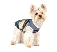 Blue Shark Cotton Sleeveless Dog Tee Shirt Pet Vest Apparel Printed Lightweight T-Shirts For Small