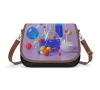 Blue Shark Crossbody Bags for Women Leather Handbags Travel Purses Shoulder Bags Tote Bag for Daily Use, Abstract Science Chemistry Illustration, One Size