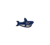 Blue Shark Iron On Patch Badge Cool Transfers Embroidered Applique Cloth Fashion