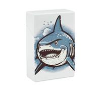 Blue Shark Pictures Cigarette Case - Portable Cigarette Box Lightweight Holder Case for Travel Waterproof Plastic Cigarettes Boxes Pocket Size Storage Box for 20 Cigarettes