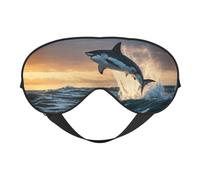 Blue Shark Print Sleeping Eye Cover Eyeshade for Men Women Plane Travel Nap Night Sleeping