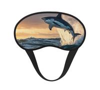 Blue Shark Print Soft Comfortable Eye Mask for Sleeping Light Blocking Nap Travel Camping Night Rest