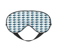 Blue Shark Print Soft Eye Mask Lightweight Sleep Aid Breathable Blackout Travel Nap Yoga Meditation
