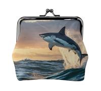 Blue Shark Print Versatile Coin Purse Exquisite Mini Wallet Cute Change Pouch for Any Occasion