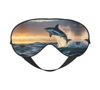 Blue Shark Printing Double-Sided Eye Mask,Blackout for Sleeping, Comfort Sleep Eye Mask for All-Occasion