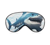 Blue Shark Sleep Mask for Women Men Side Sleeper Eye Cover with Adjustable Strap Soft Breathable Blackout Mask Slip-Free Deep Sleeping Travel Essentials