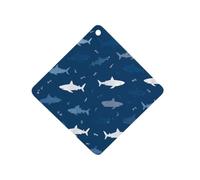 Blue Sharks Pattern Automotive Air Fresheners Rhombus