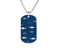 Blue Sharks Pattern Novelty Pendants Necklaces