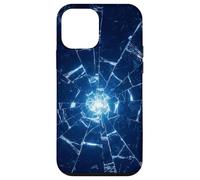 Blue Shattered Glass for Abstract Cracked Power Ice Art Case for iPhone 12 mini