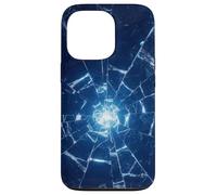 Blue Shattered Glass for Abstract Cracked Power Ice Art Case for iPhone 13 Pro