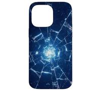 Blue Shattered Glass for Abstract Cracked Power Ice Art Case for iPhone 14 Pro Max