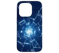 Blue Shattered Glass for Abstract Cracked Power Ice Art Case for iPhone 15 Pro